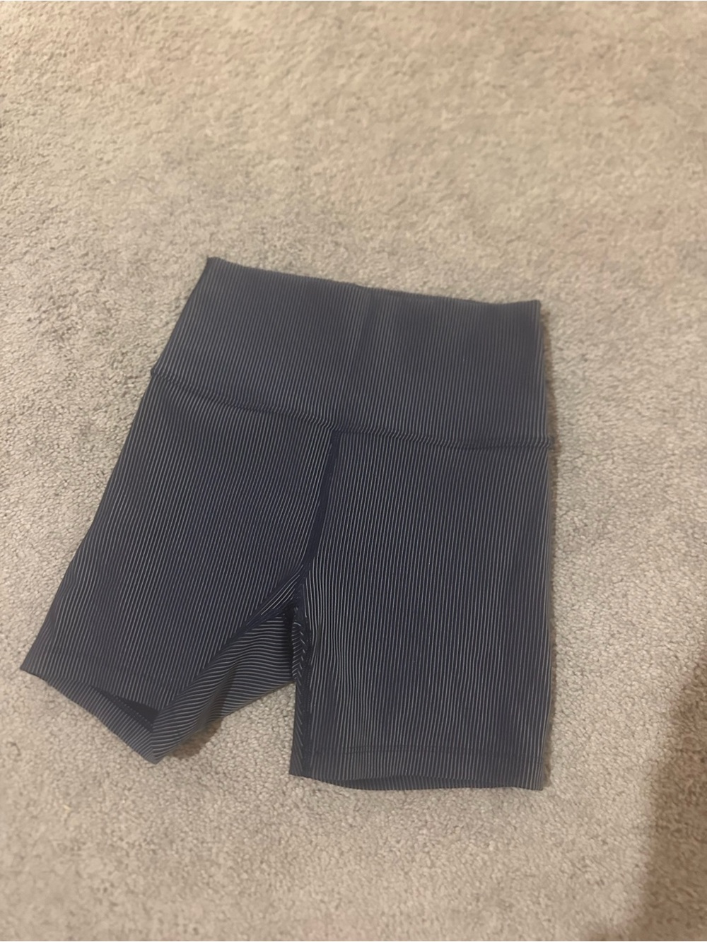 aerie OFFLINE Stripe Rib 5" Bike Shorts in Royal Navy - Picture 2 of 4